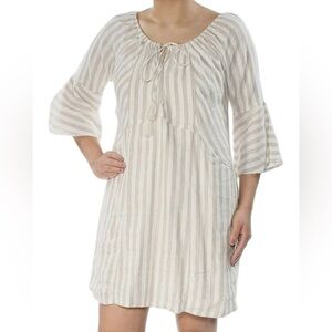 Free People Folk Town Linen Blend Dress